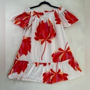 White Floral Dress Size Medium CROSBY BY MOLLIE BURCH Easter Beach Vacation